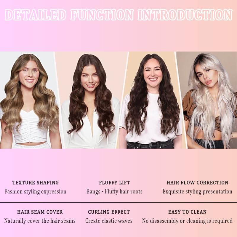Image of DIANZHU 2Pcs Texture Comb, Volumizing Texture Comb for Men & Women, Wide-Tooth Hair Comb for Fluffy & Layered Hairstyles (Grey + Pink)