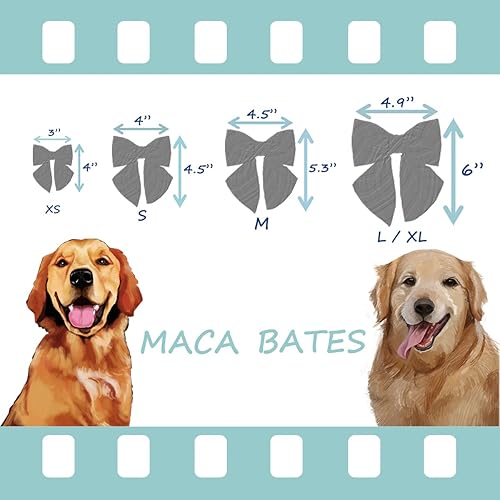 Miniatura 5 de Maca Bates - Collar de perro con lazo, lindo collar de perro con lazo de marinero de verano con hebilla de metal, collar ajustable de algodón suave