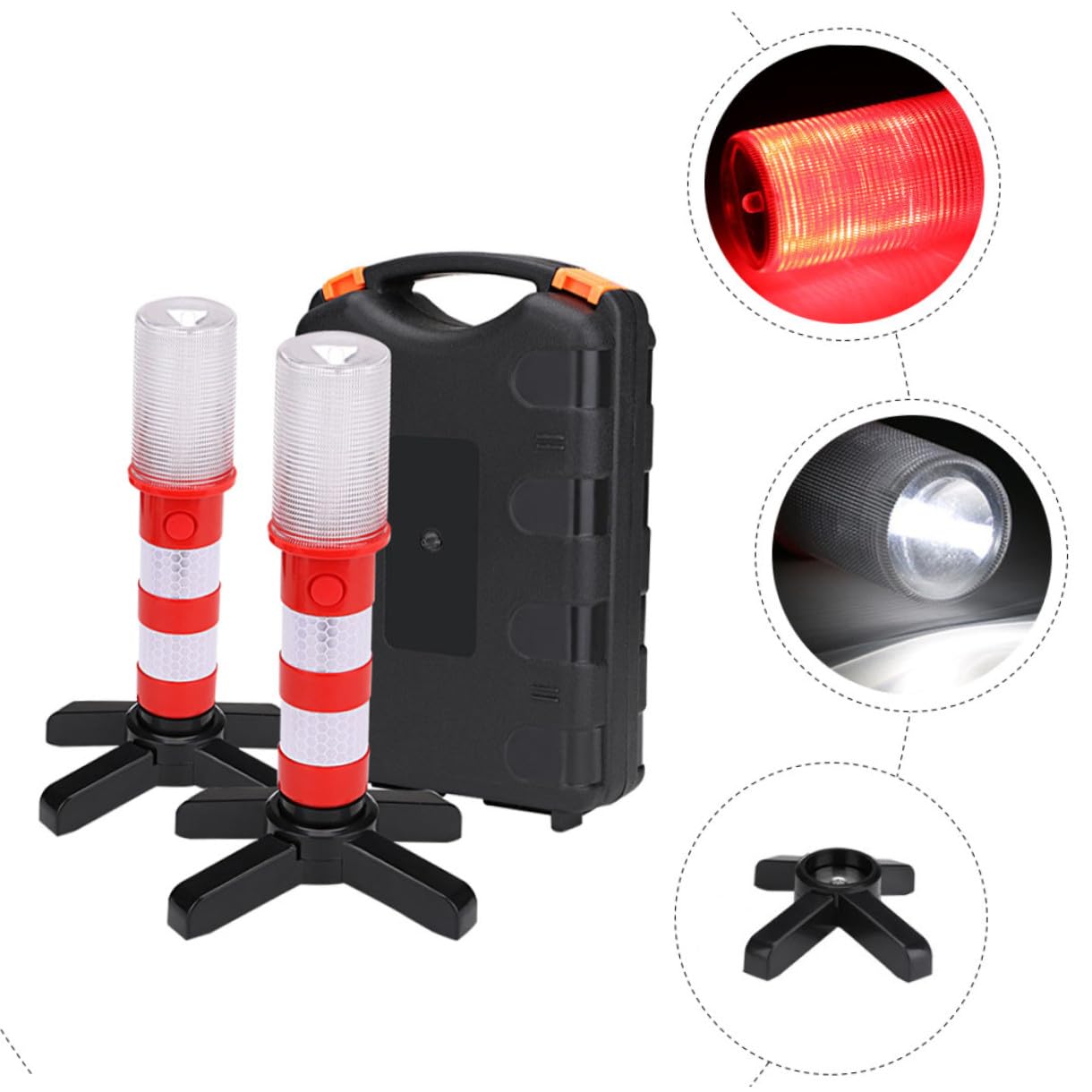 Cabilock Luz Estroboscópica de Seguridad Roja, Lámpara de Advertencia LED Superbrillante Adsorción Magnética, para Control de Tráfico y Carretera