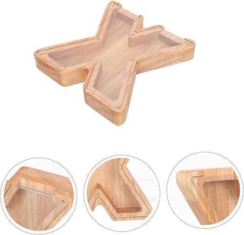 Miniatura 5 de 4pcs Alphabet Piggy Bank Saving Pot Household Coin Container Alphabet Designed Piggy Bank Decorative Money Pot Coin Bank Wood Saving Pot Small