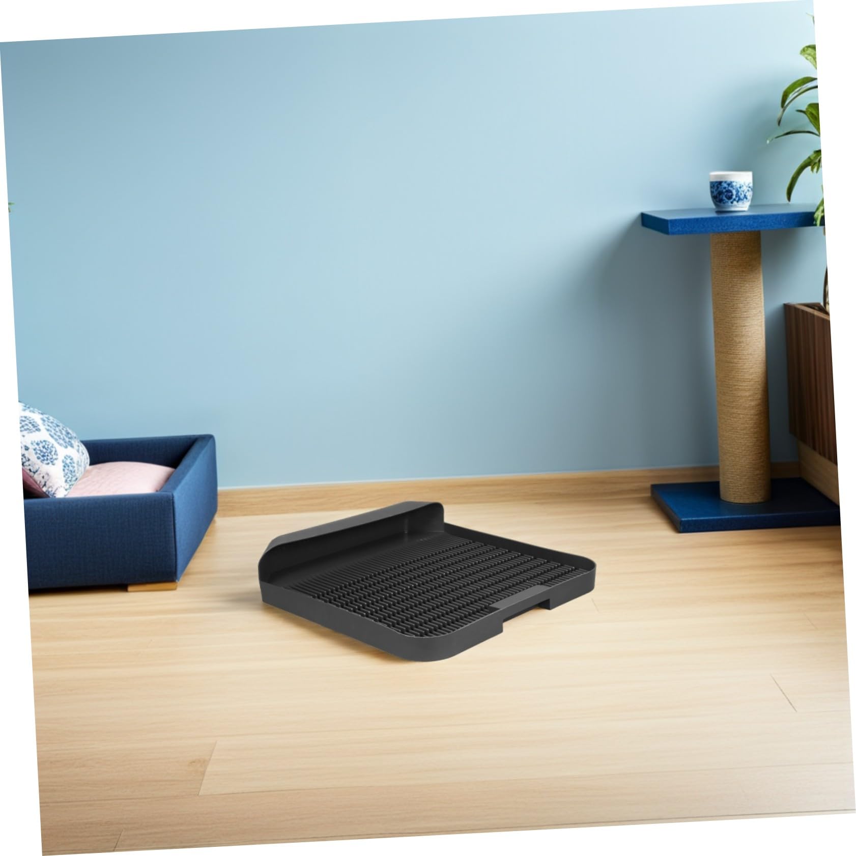 Katze Katzenklo Matte Rutschfest Litter Catcher Matte mit Erhöhten Kanten Leicht Zu Reinigen Für Indoor Katzen Streu Auffang Teppich