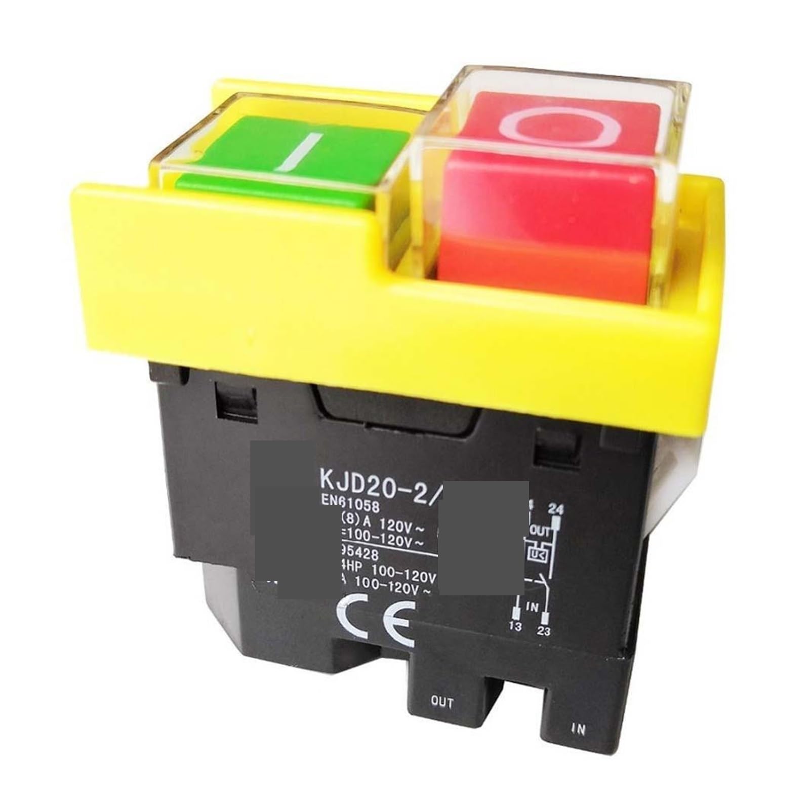 Interruptores de botón KJD20-2 120/250V 10/(8) A Interruptor electromagnético a Prueba de Agua interruptores de botón de Encendido y Apagado for Herramienta eléctrica
