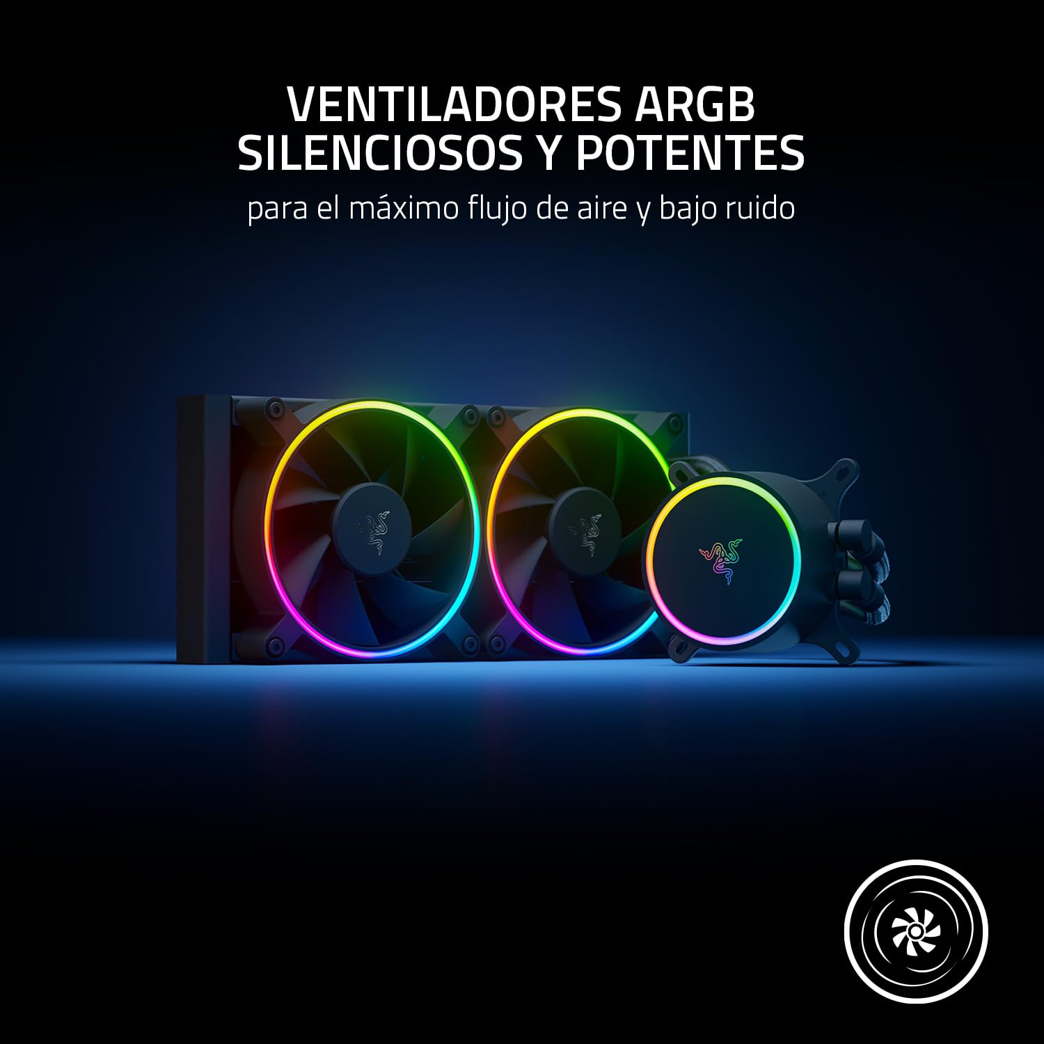 Razer Hanbo Chroma (240mm) - All In One aRGB Chroma Liquid Cooler (Ultimate AIO Design, Quiet, Powerful aRGB Fans, Silent and Efficient Liquid Cooling, PWM Support) Chroma