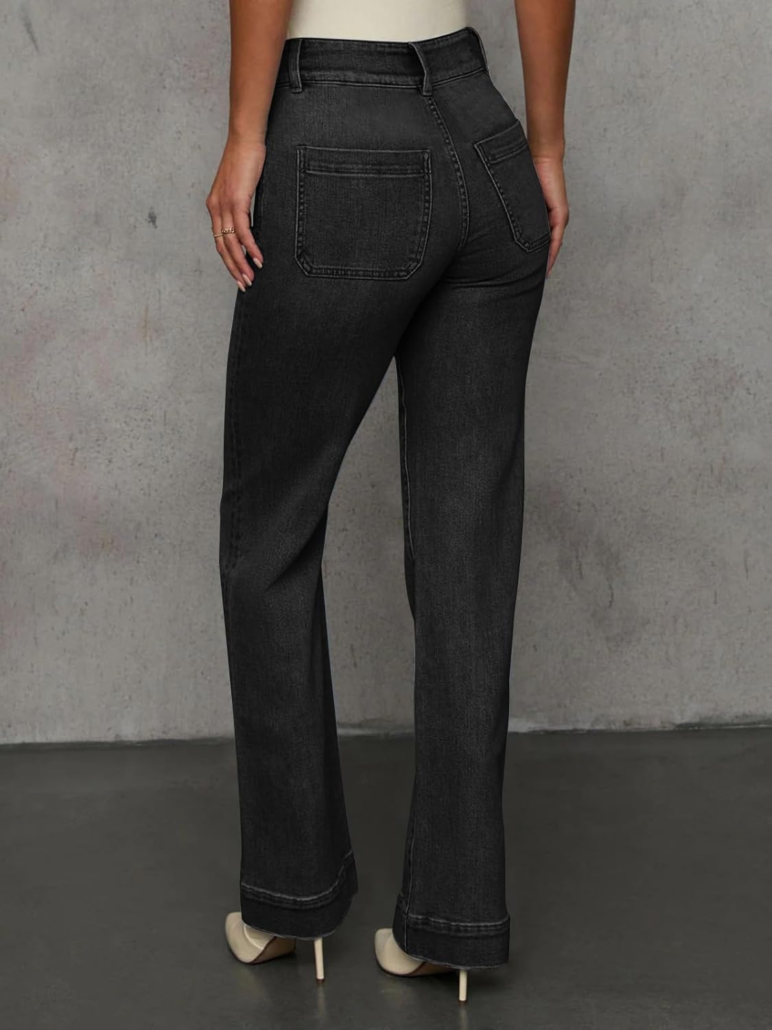 KUNMI Jeans for Women Wide Leg Baggy High Waist Boyfriends Straight Leg Stretchy Denim Pants Trendy Fall 2025