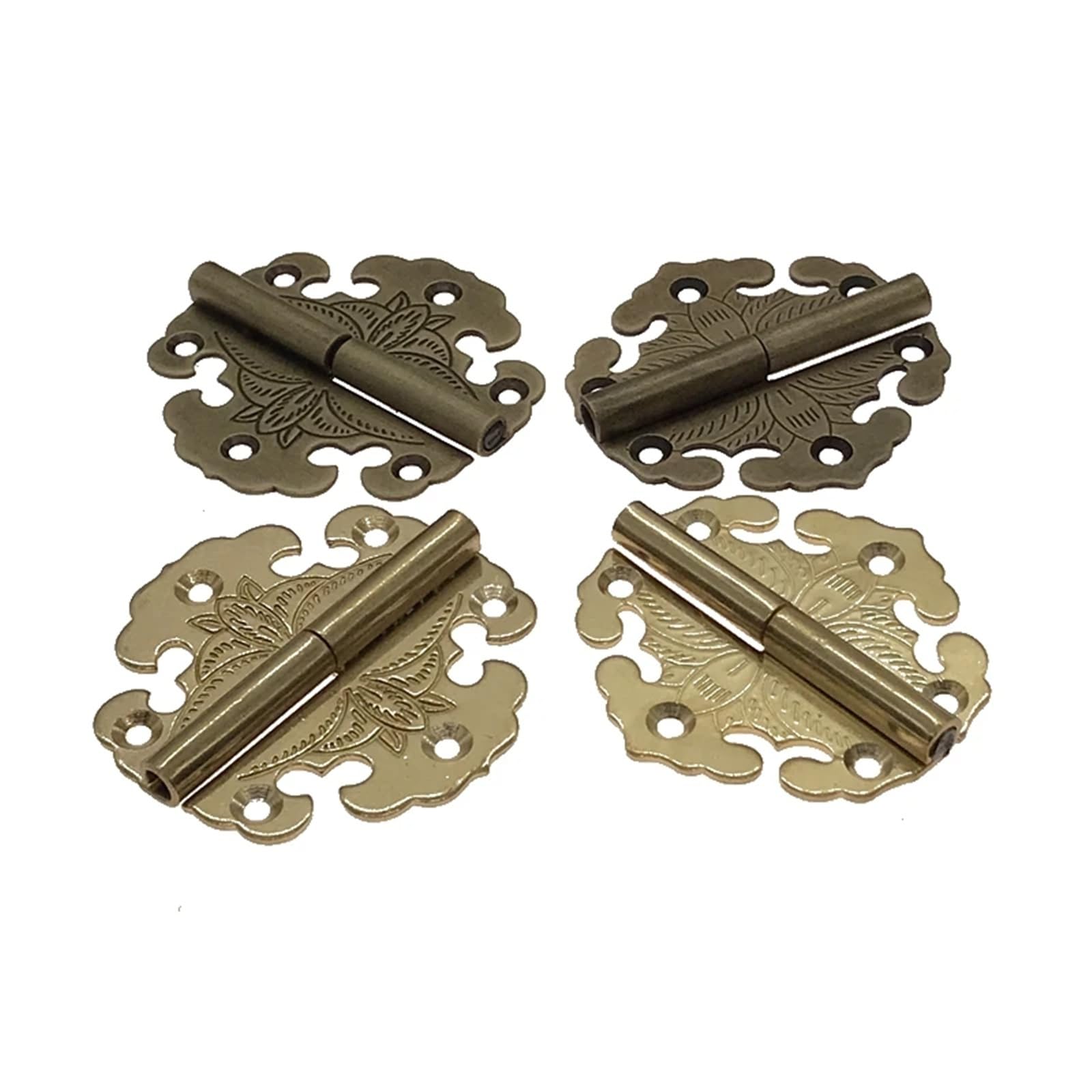 Rmwkrmogrf Brass Right Engraved Hinge Wooden Jewelry Box Fittings Furniture Cabinet Brass Hinges 1Pcs(Brass Right)