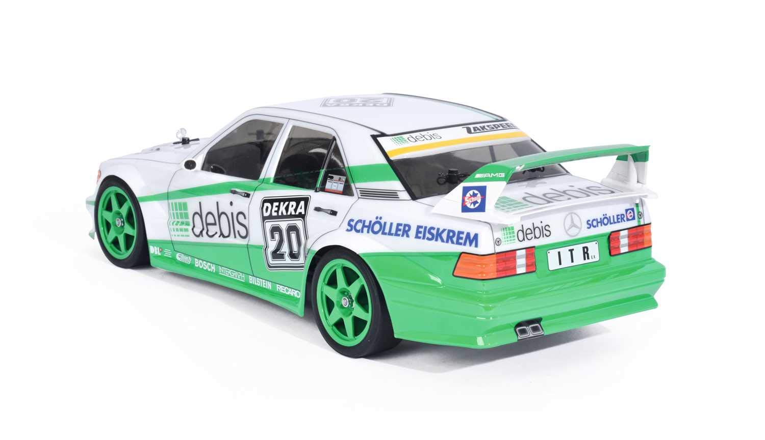 TAMIYA 58656 - 1:10 RC MB 190E debis Zakspeed TT-01E, ferngesteuertes Auto/ Fahrzeug, Modellbau, Bausatz, Hobby, Basteln, Modell, Zusammenbauen, Unlackiert
