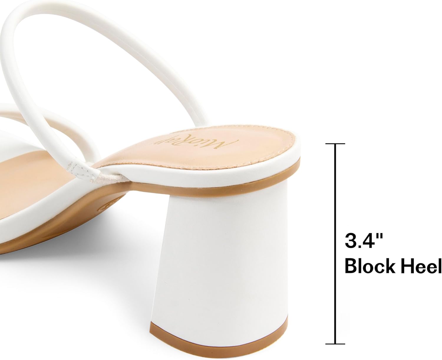 Square Open Toe Heels for Women Strappy Chunky Block Heeled Wedding Comfort Dressy ... - Image 3