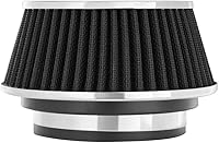 Spectre SPE-8161 Universal Clamp-On Air Filter - High Flow Washable Round Reverse Tapered Black, 3-4in Flange