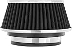 Spectre Universal Clamp-On Air Filter: High Performance, Washable Filter: Round Reverse Tapered; 3 in/3.5 in/4 in Flange ID; 2.625 in (67 mm) Height; 6 in (152 mm) Base; 4.75 in Top, SPE-8161, Black