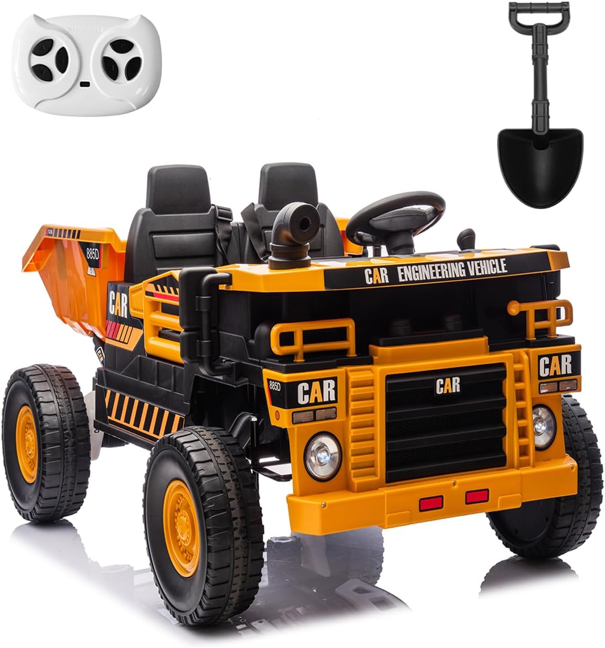 12V 2 Seater Kids Ride on Dump Truck, Electric Dump Bed/Shovel – Power Wheels with Remote Control,Construction Vehicles with Music,Key Start for Safety,Ride on Toys Boy Girl – Yellow 12V 2 Seater Kids Ride on Dump Truck, Electric Dump Bed/Shovel – Power Wheels with Remote Control,Construction Vehicles with Music,Key Start for Safety,Ride on Toys Boy Girl – Yellow