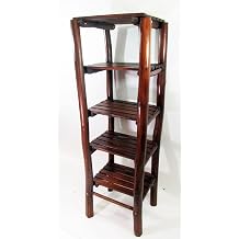 MGP Teak Log Wood Shelving 5 Tiers 18" W x 18" D x 60" H