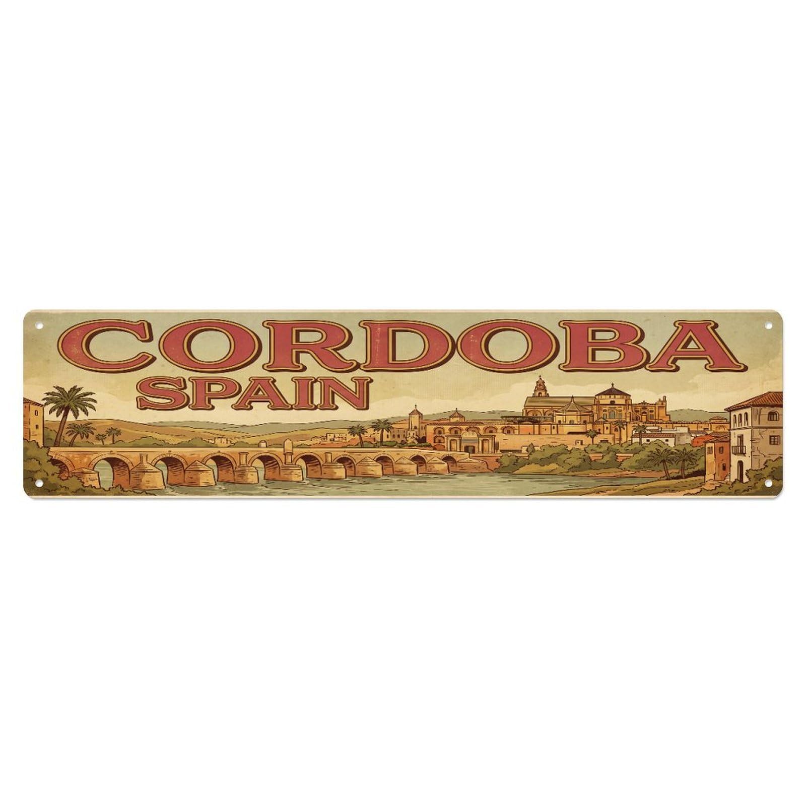 Tgrcjimh Style Metal Tin Sign Retro Travel Spain Cordoba
