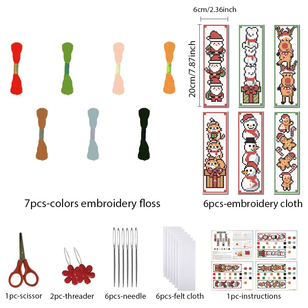 Ensemble De Marque-pages Noël à Télécharger Au Format PDF, Modèle De Marque- Page Fait Main Pour Les Fêtes, PDF Numérique, Nouvel An, Broderie De Noël #B237 - France