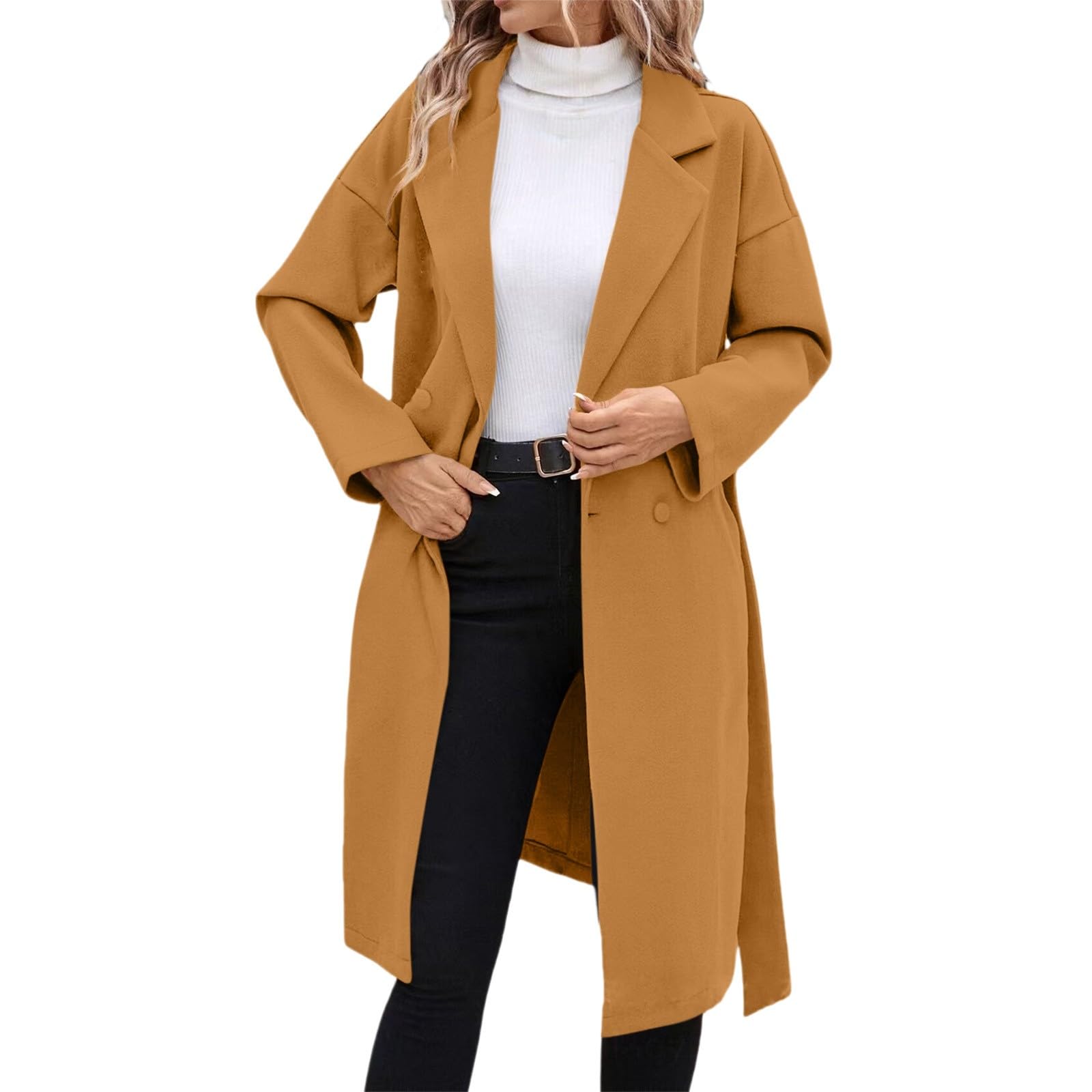 Blazer Femme Elegant Classique Grandes Tailles Veste Bureau Blazer Longues Couleur Manches Boutons Travail Femme Unie