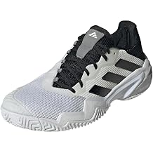 adidas Men's Barricade 13 Sneaker Shoes, White/Black/Grey, 13