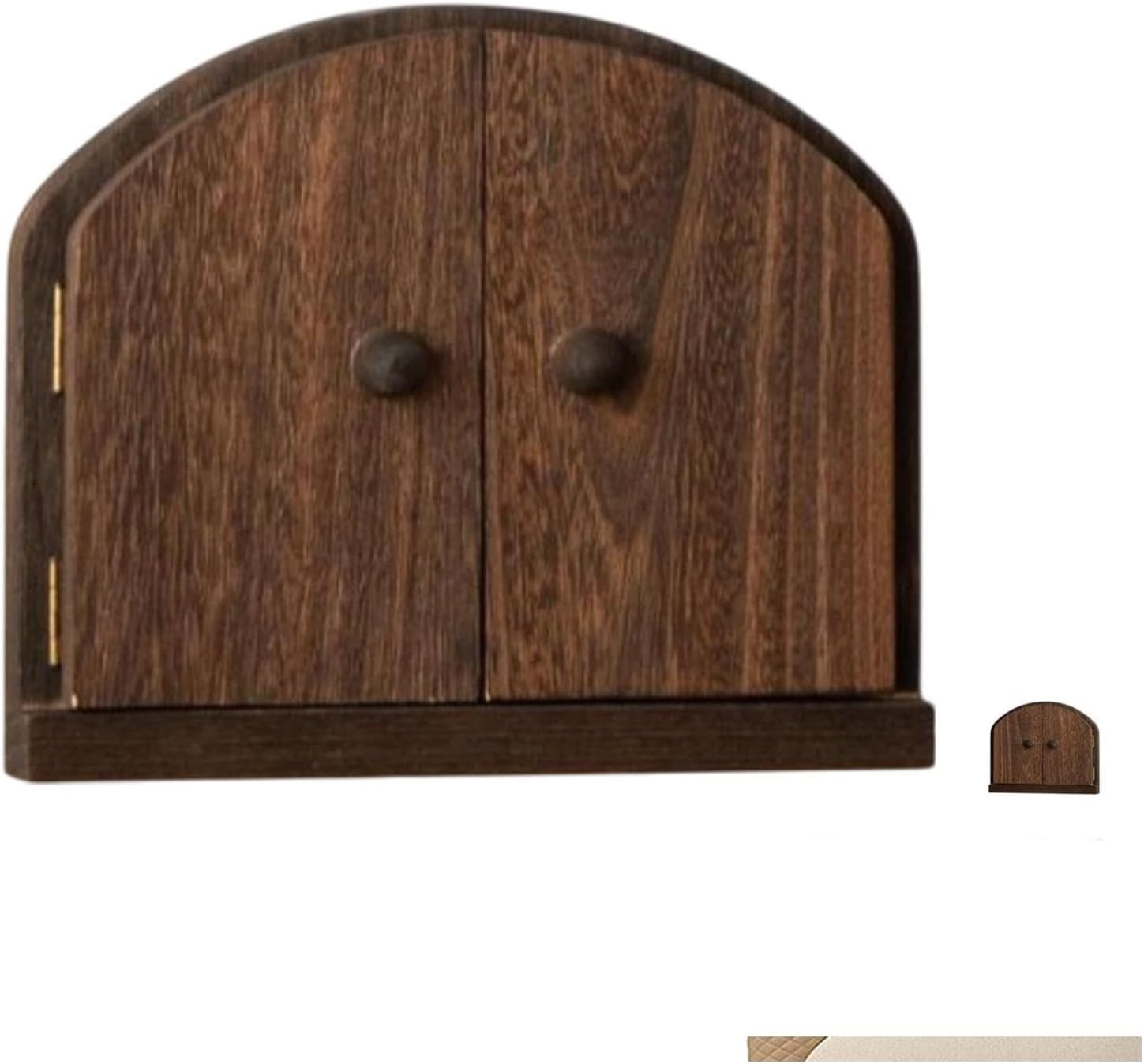 Fairy Door Outlet Cover Wooden Wall Plate Creative Light Switch Guard Artistic Electrical Cover for Kids Bedroom Home Decor Safety(Black Walnut)