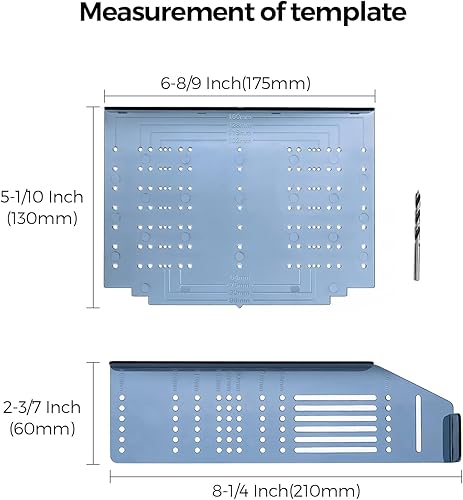 Miniatura 2 de Ravinte Herramienta de plantilla para manija de gabinete, perilla de cajón, montaje de taladro para guía de hardware, 1 paquete
