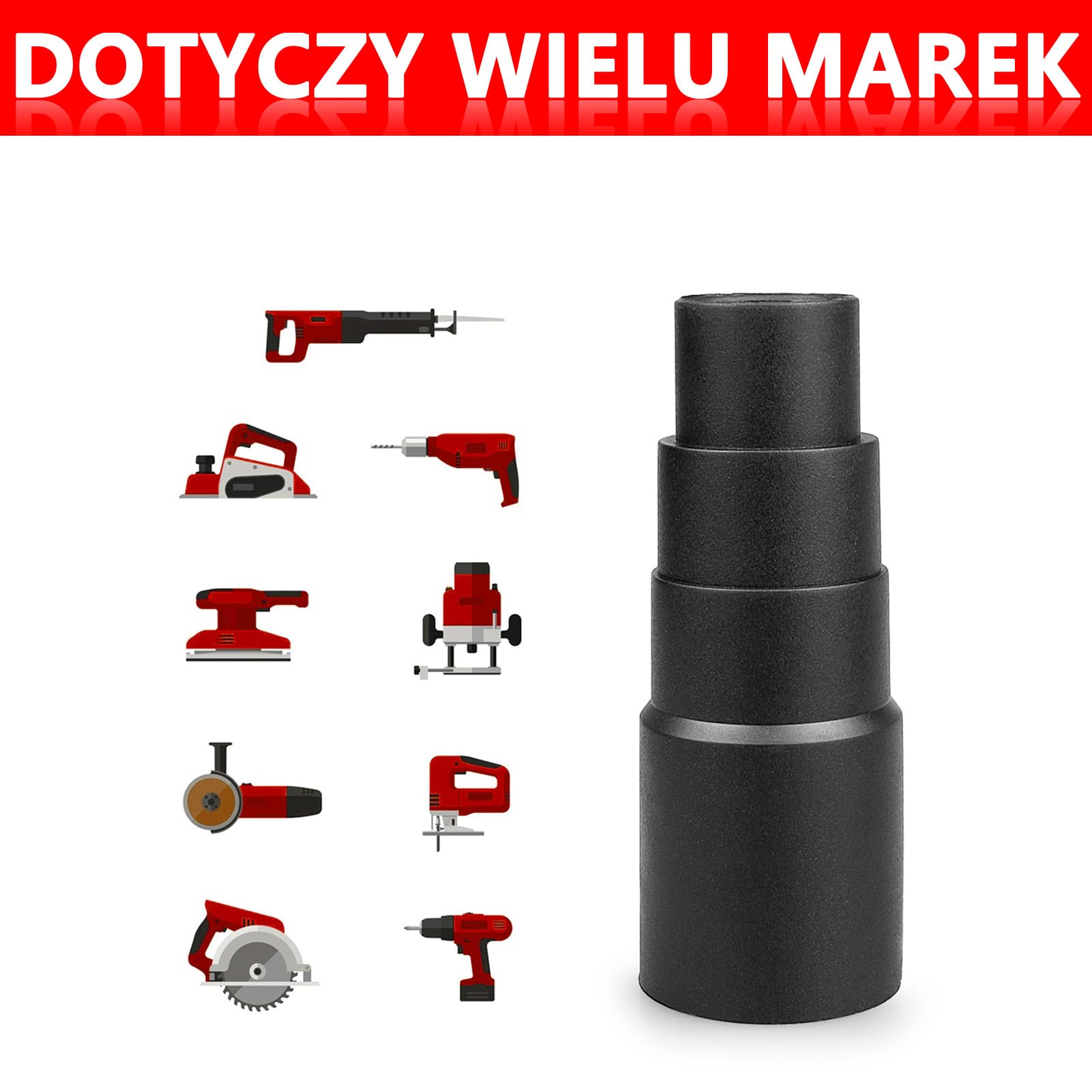 1 Szt. Adapterów do Odkurzacza, Złącze Węża Odkurzacza Obsługujące Średnice od 21 mm do 41 mm, Kompatybilne z Większością Marek, Takich jak Bosch, Makita i Kärcher