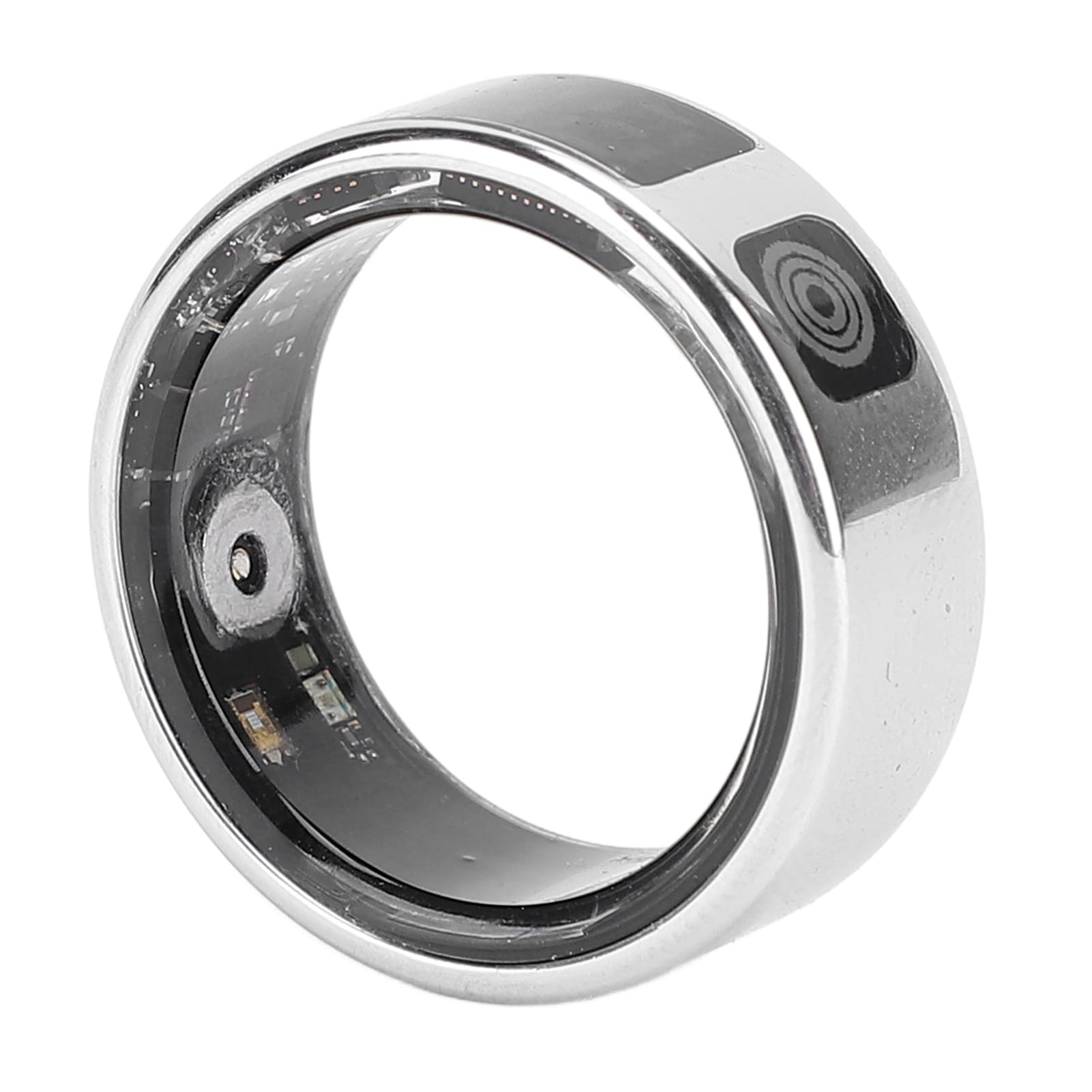 Smart Ring Fitness Tracker per Uomo Donna, Touch Screen per Esercizi Salutari Argento, IP68 con Vano di Ricarica (Taglia 12 (ID 21,4 mm/0,84 pollici C 67,2 mm/2,65)