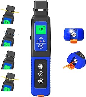 Blue A-40 Live Fiber Optic identifier All-in-one Built in Visual Fault Locator 10mw and LED Light OFI Single Mode/Multi Mode Fiber Optic Cable identifier Detector FTTH Tool
