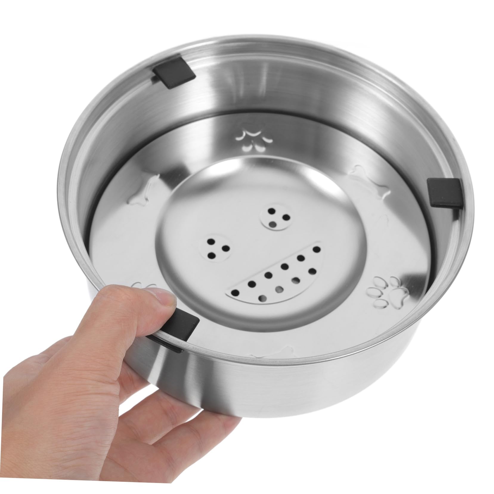 Edelstahl Hundewassernapf mit Schwappfreiem Floating Design Fördert Gesunde Flüssigkeitsaufnahme Geeignet für Katzen und Welpen Robuster Trinknapf in Silber