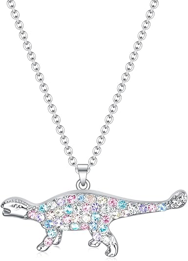 Girls Dinosaur T-Rex Charm Necklace 