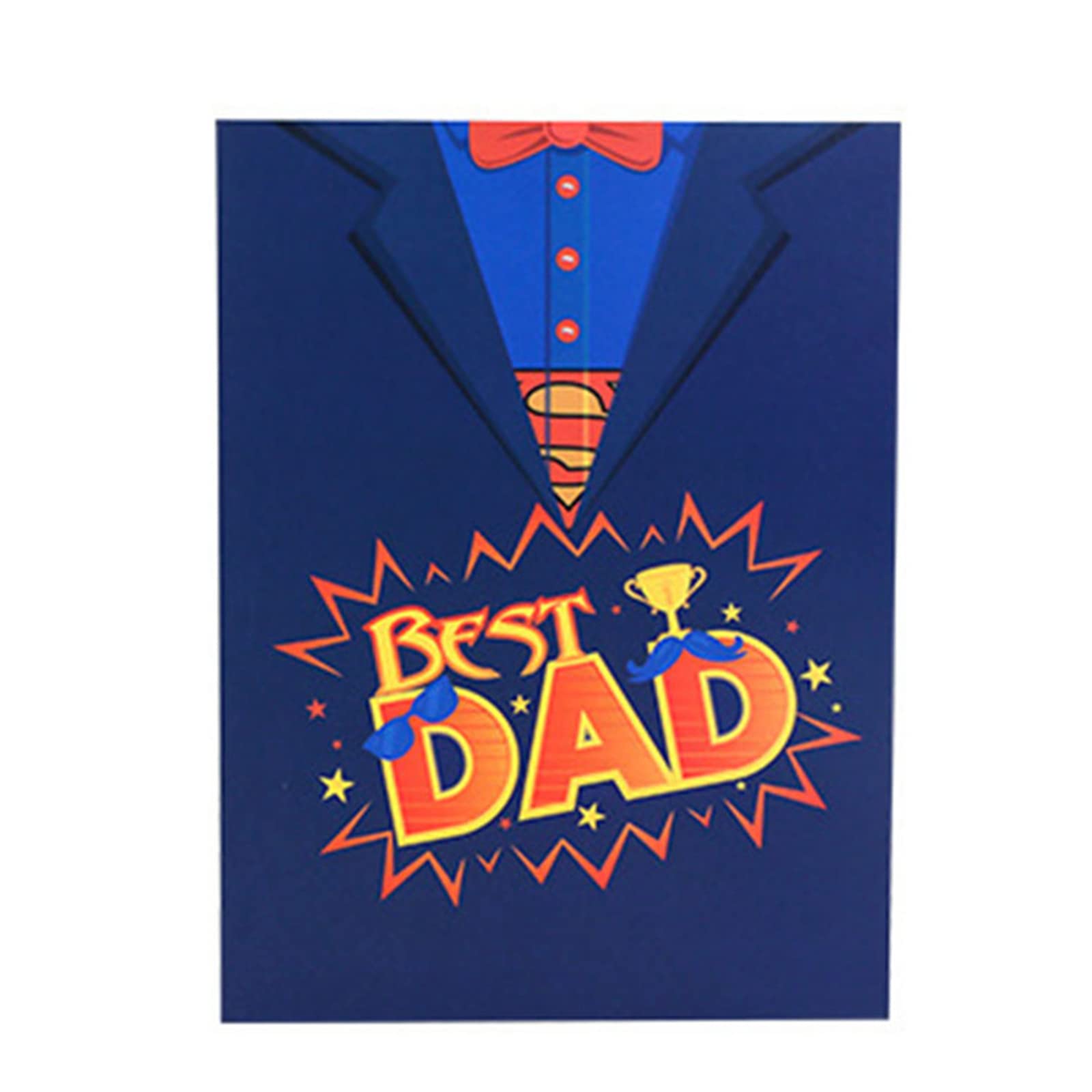 DOHE Set 6 Biglietti Festa Del Papà Con Buste | Cartoncini Originali 11,5x17 Cm Con Frasi E Design Colorati