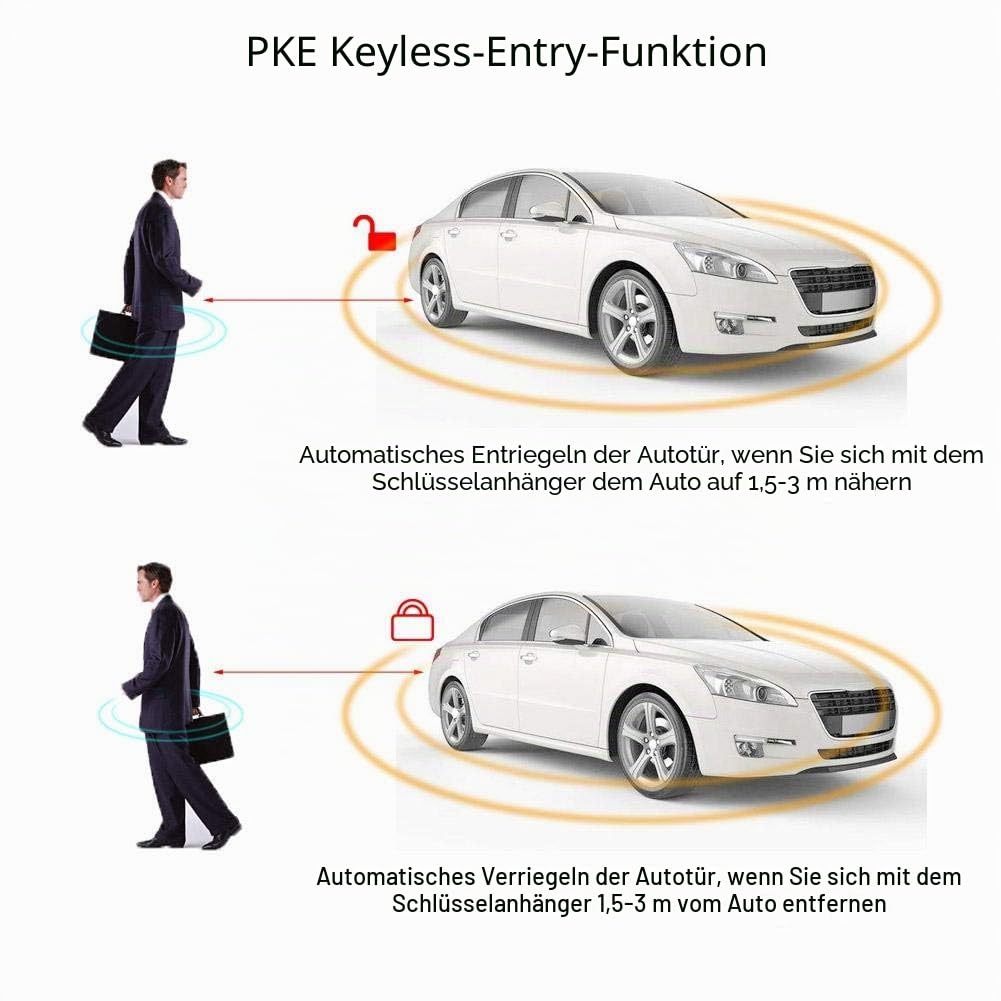 Qiilu Auto Alarm Sicherheitssystem, Universal Auto Alarm System Motor Zündung, Keyless Entry Push Button Remote Starter