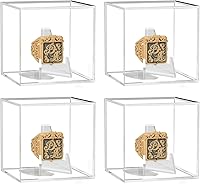 Vista 1 de Paquete de 4 vitrinas de anillo de campeonato, vitrina transparente para anillos de béisbol, estuche acrílico para anillos de campeonato de fútbol