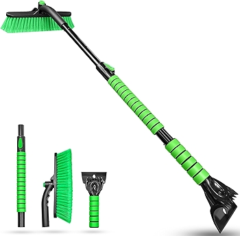 SEAAES Extendable Snow Brush and Ice Scraper for Vehicles
