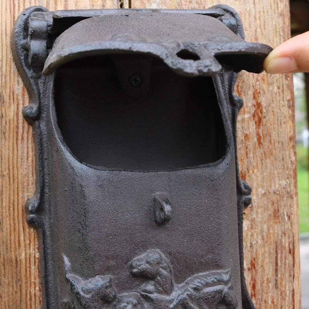 HBJWOV Cast Iron Crafts Retro Old Cast Iron Small Mailbox Mailbox Letter Box Wall Hanging Wall Hanging Garden Decorations