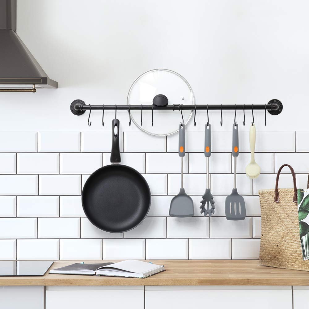 Buy Wall Hanging Pot Rack, Industrial Pipe Pot Rack Wall ed, Kitchen