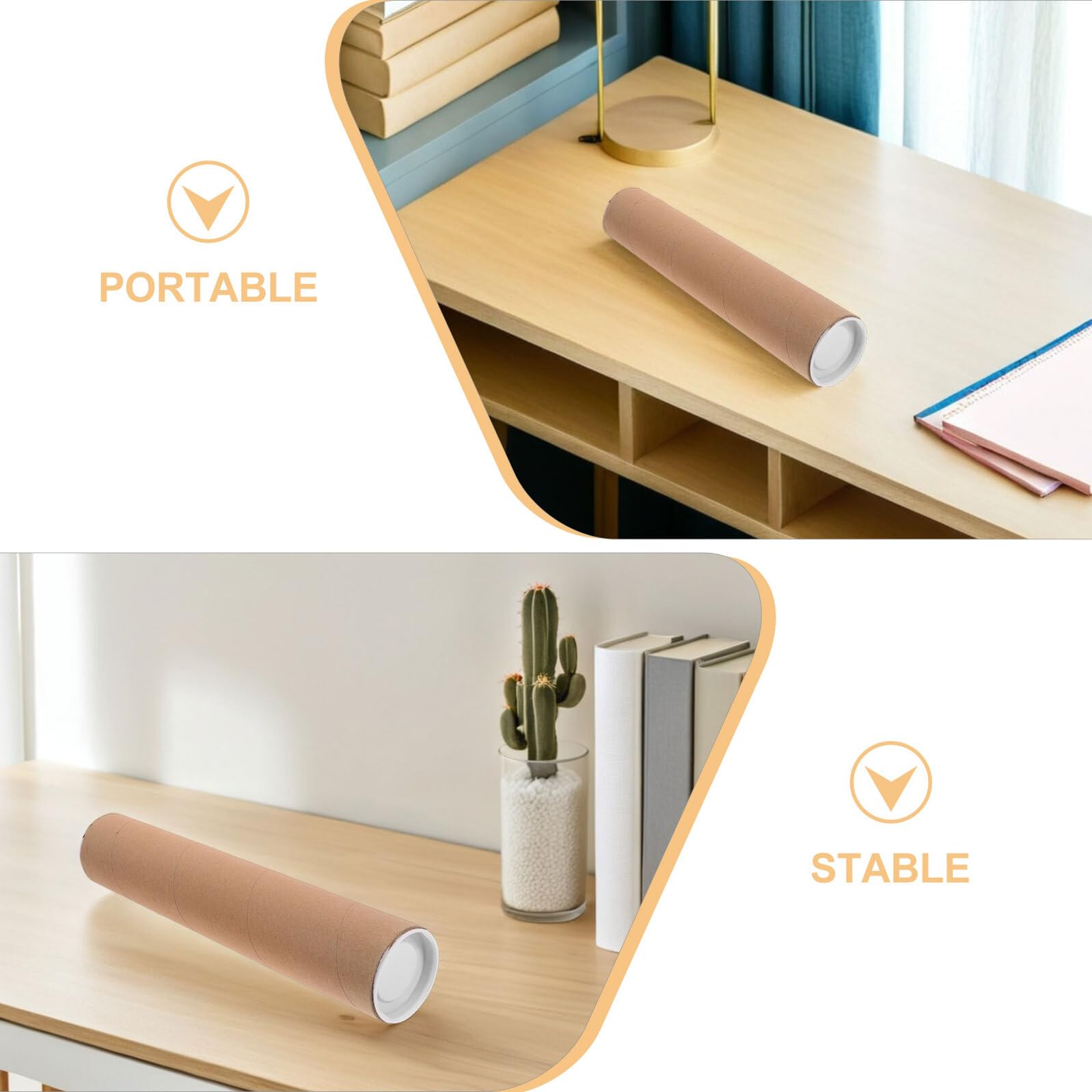 Lot de 5 Tubes Tubes Cylindriques en Papier Kraft 33,5 X 6,5 Cm Épaisseur 3 Mm pour Affiches et Posters Protection Anti-plis pour Documents Robustes pour Bureau et Envoi