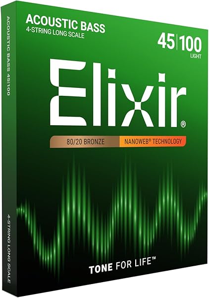 Amazon _ Elixir エリクサー アコースティックベース弦 NANOWEB Light .045-.100#14502 【国内正規品】 _ ベース弦 _ 楽器・音響機器