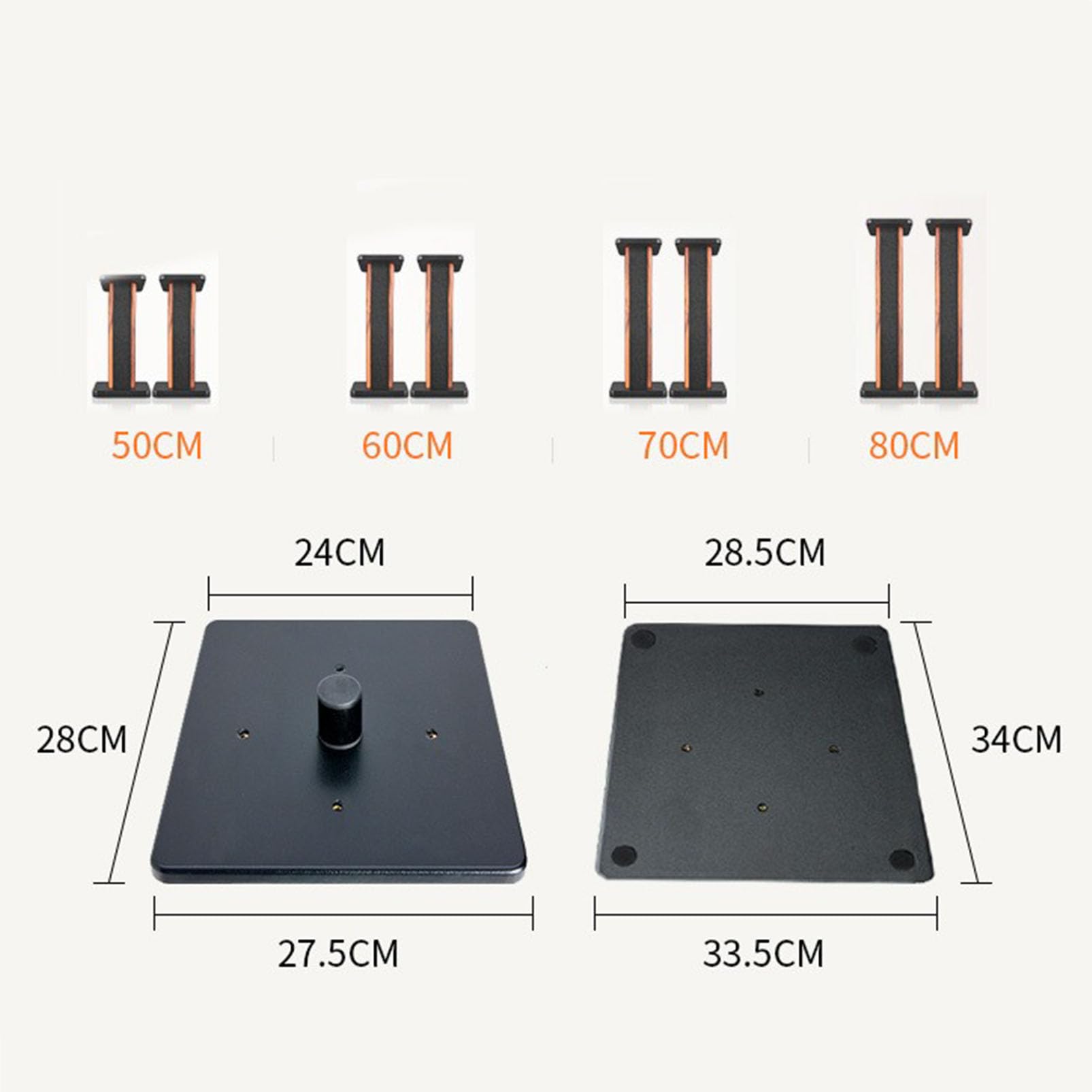 Universal Floor Speaker Stands for Surround Sound, Heavy Duty Bookshelf Speaker Stand, Studio Monitor Stands with Cable Management, Speaker Stand Pair for Home Office Wedding