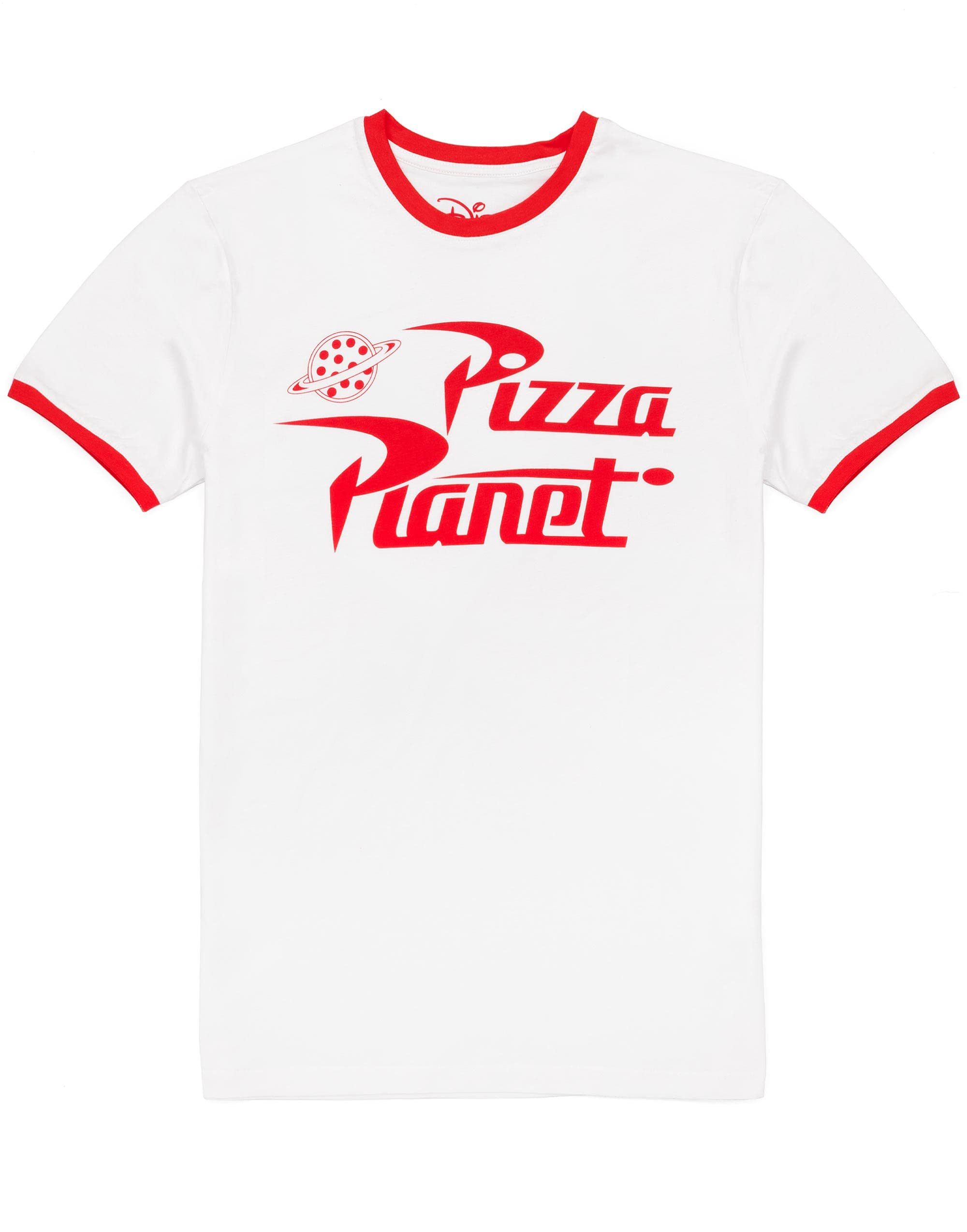 Vanilla Underground Toy Story 'Pizza Planet Ringer' Men's Short Sleeve T-Shirt in White