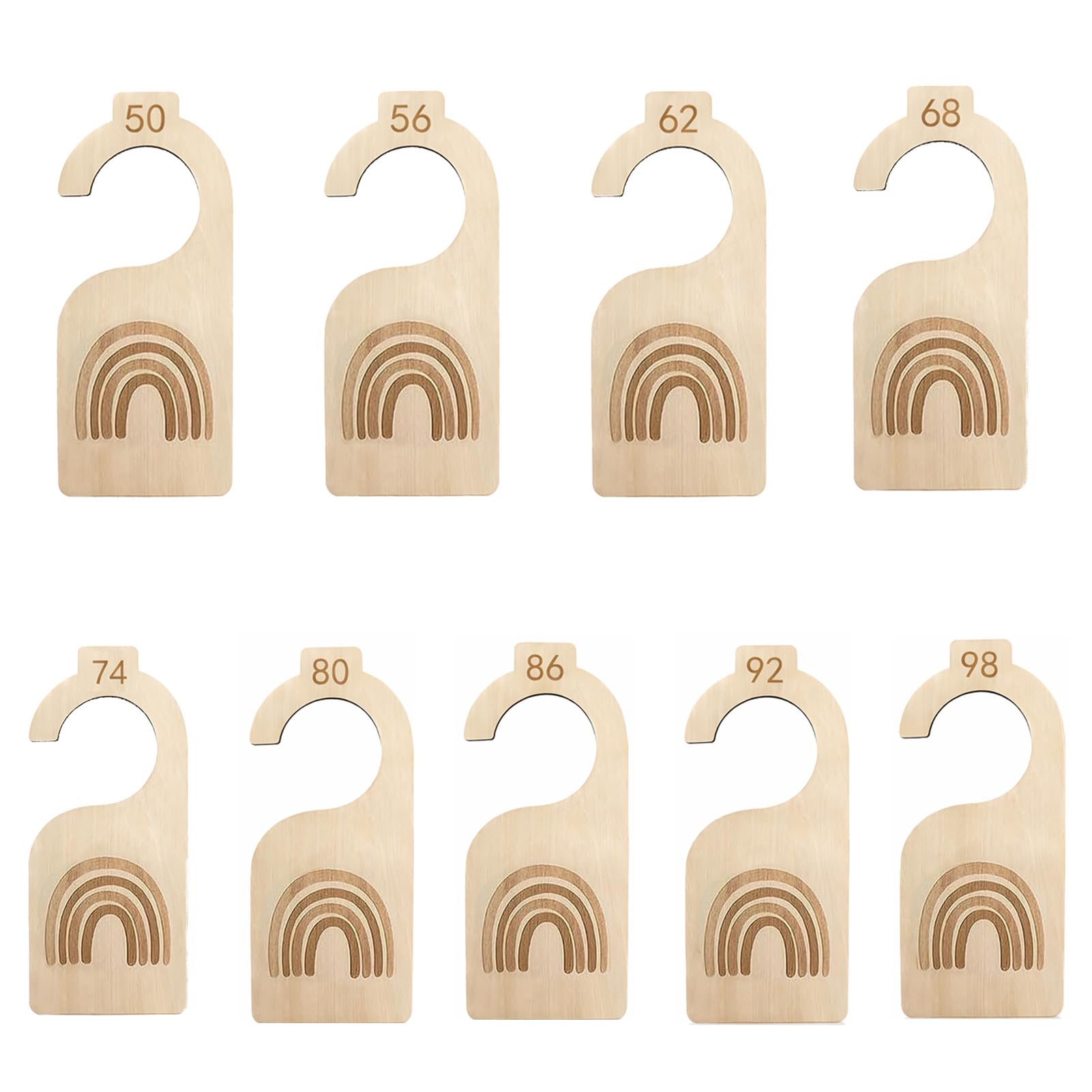 9 Stück Größentrenner, Holz Grössentrenner Baby Für Baby Kleiderschrank. Sortierer Für Babykleidung (Größen 50–98), Praktische Kleiderschrankteiler Zum Klassifizieren