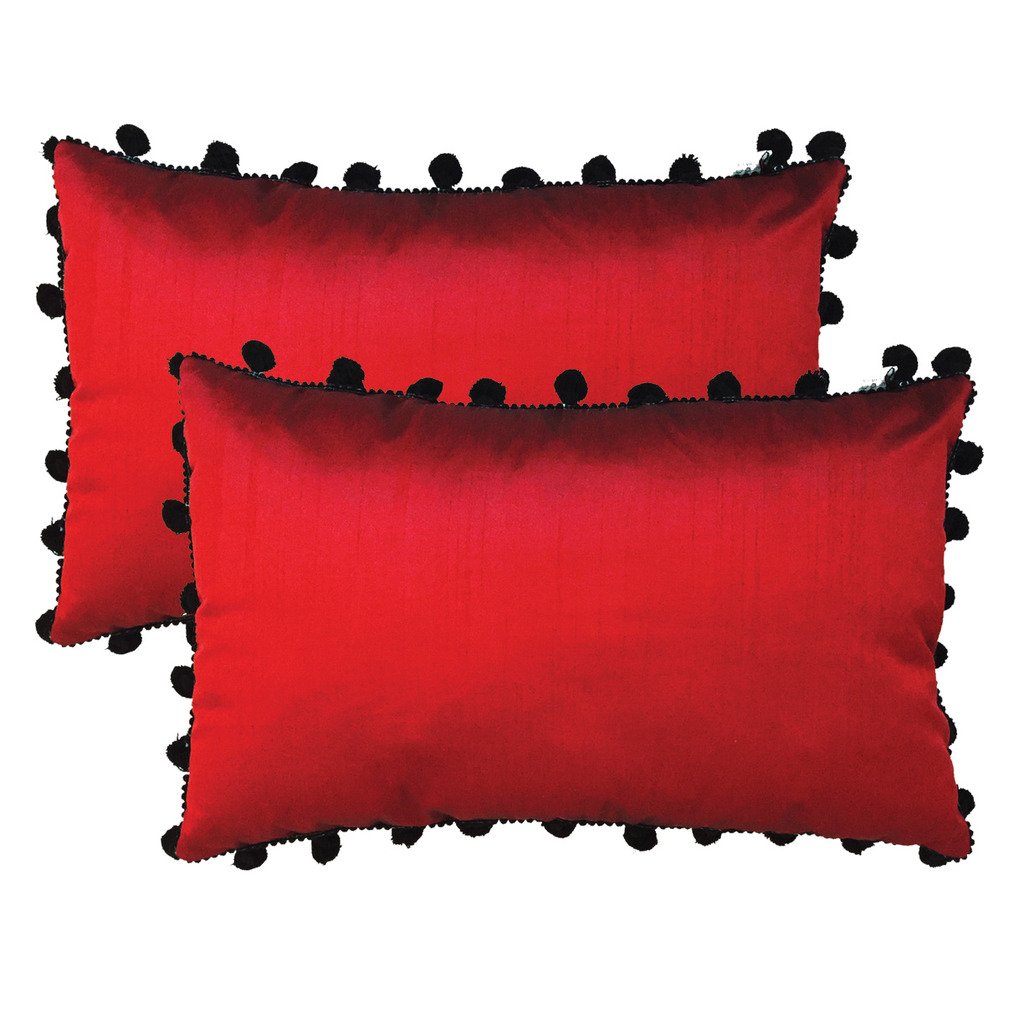 The Purple Tree Solid Designer Pillows - 2 Pcs