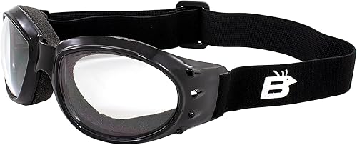 Miniatura 8 de Birdz Eyewear Eagle - Gafas de seguridad acolchadas para motocicleta, 2 pares, marco negro con lentes ahumados transparentes y polarizados, gafas de