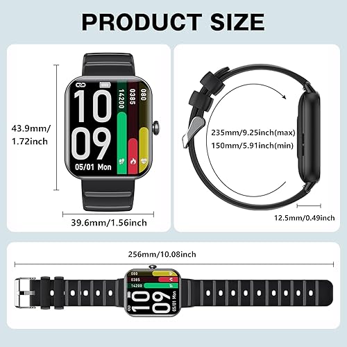 Miniatura 7 de JUGEVI Relojes inteligentes para mujeres y hombres (respuestahacer llamadas) Pantalla HD de 1.91 pulgadas, monitor de sueño, ritmo cardíaco, oxígeno