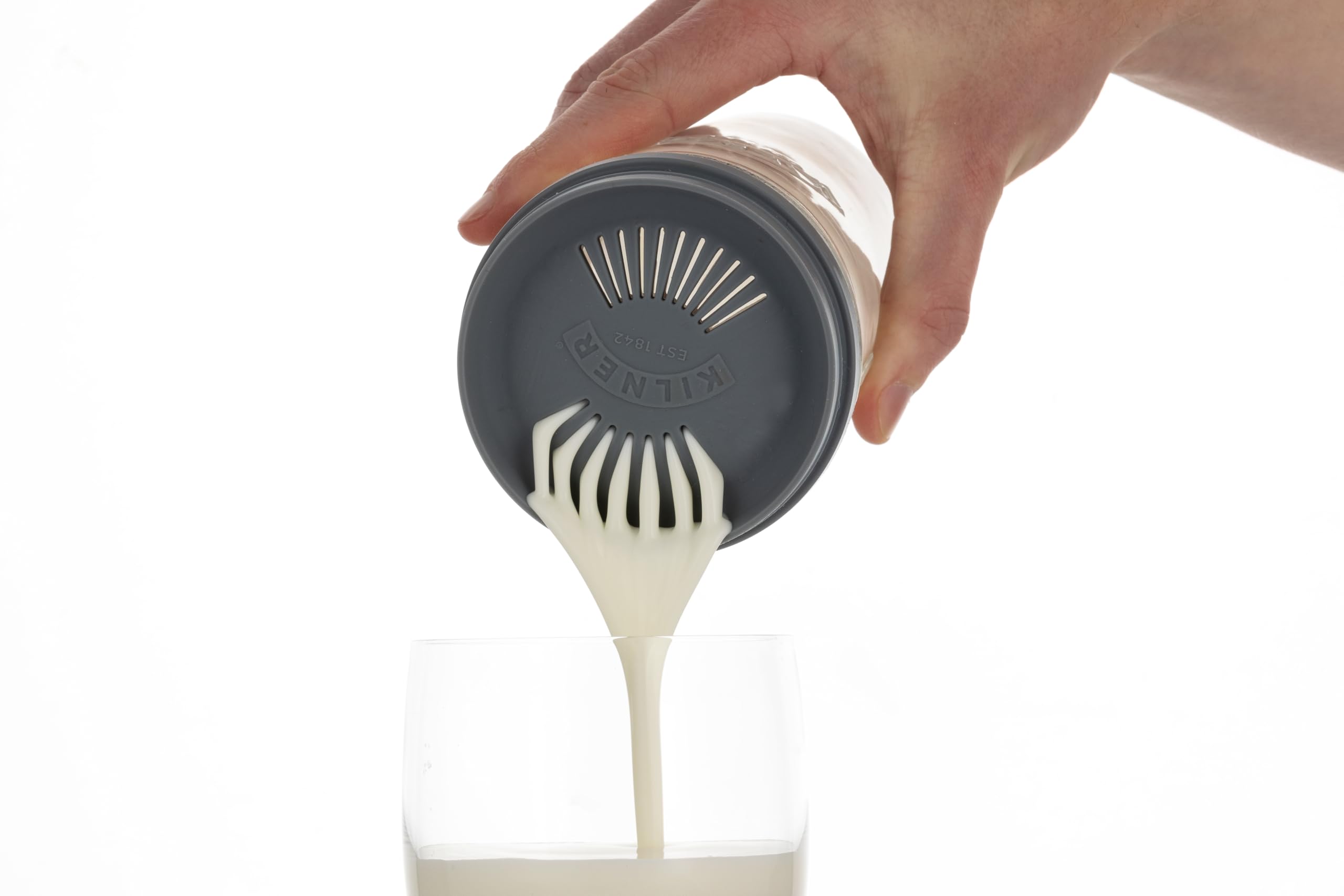 Kilner Kefir - Set di barattoli da 0,5 litri a bocca larga con tappo in silicone, cucchiaio dosatore in legno di faggio e coperchio in acciaio inox, per preparare bevande probiotiche