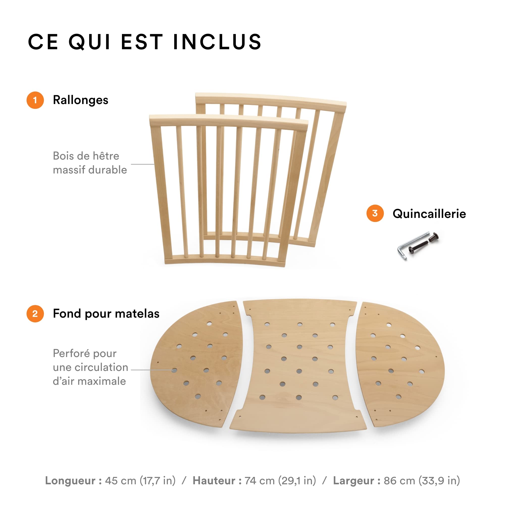 Stokke Extension pour lit Sleepi, Naturel - Transforme Le Sleepi Mini en Le Lit (127 cm) - Convient aux Enfants Jusqu’à 3 Ans - Matelas Vendu séparément