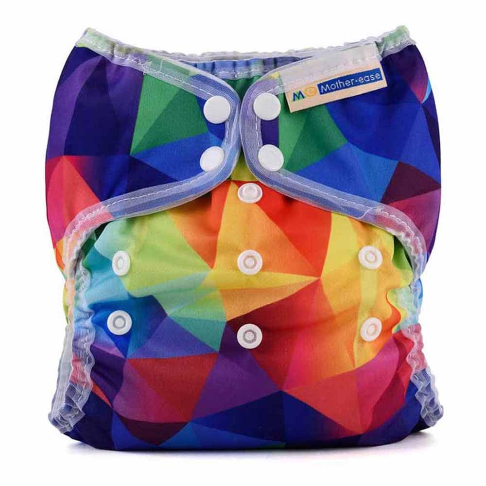 Mother-ease Wizard Duo Reusable Nappy Wrap, All-in-Two System, Adjustable Waist with Poppers, Unisex (Prism, One Size)