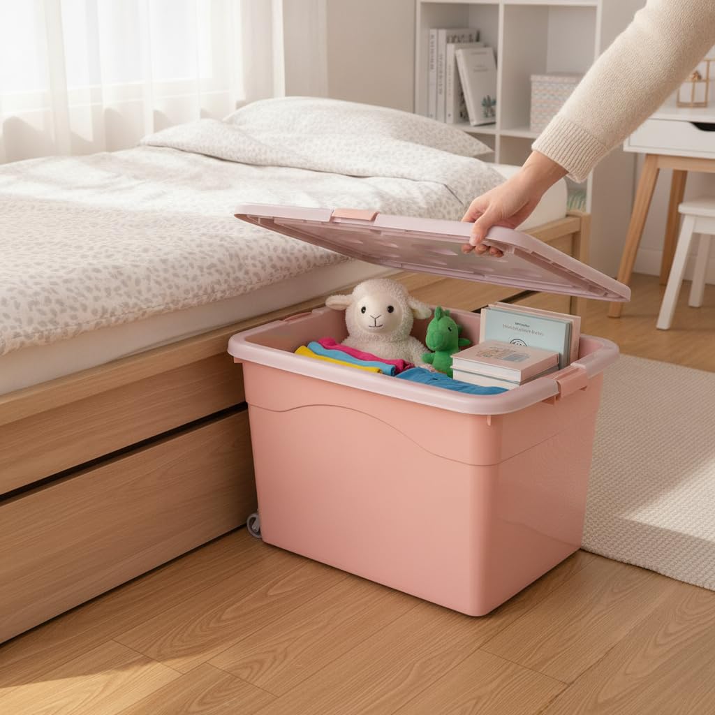 Boîte Rangement Empilable en, 63x46.5x37 cm