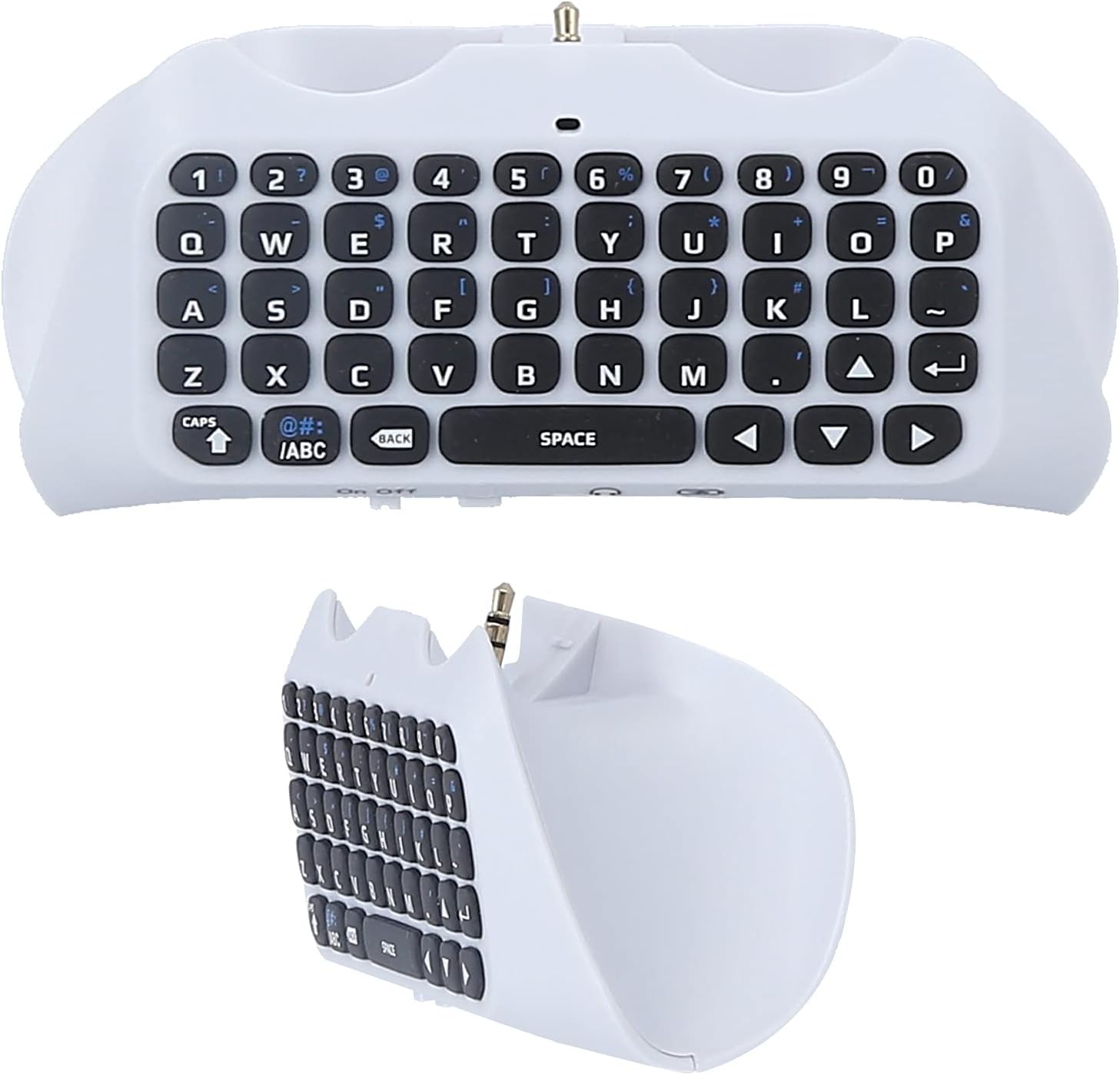 VBESTLIFE Controller Keyboard for PS5, Wireless Game Controller Keyboard with Speaker, 83 Keys, QWERTY Layout, Built-in Speaker with Voice Chat Support, Ergonomic Design, White