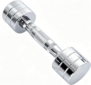 Chrome One-Piece Fixed Dumbbells, Stainless Round Head Design | Solid Steel Frame, Knurled Anti-Slip Grip, Full Body Training Home & Gym