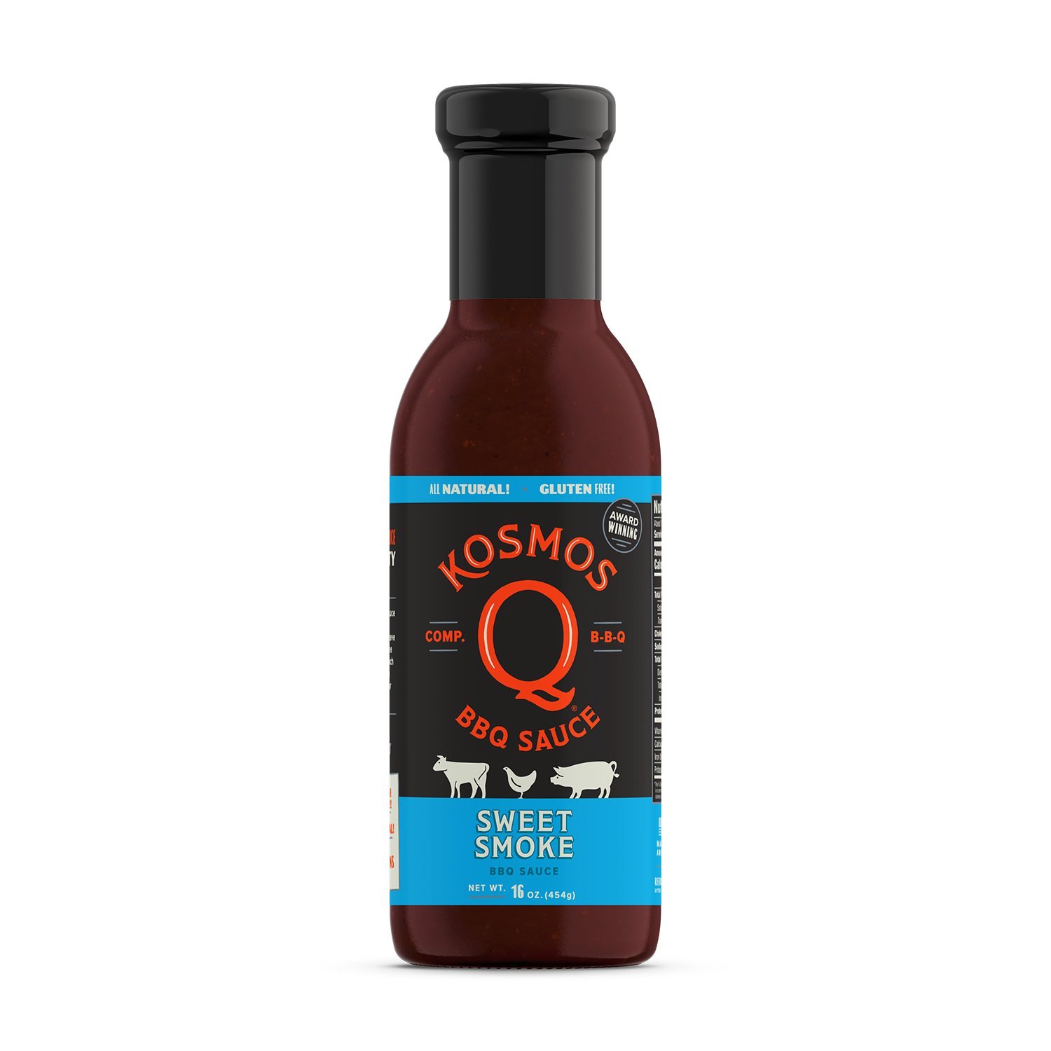 Kosmos Q Sweet Smoke BBQ Sauce - 15.5 Oz Bottle for BBQ & Marinades w/Sweet & Smoky Flavor - Thick Barbecue Sauce for Tender & Juicy Meat (Sweet Smoke)