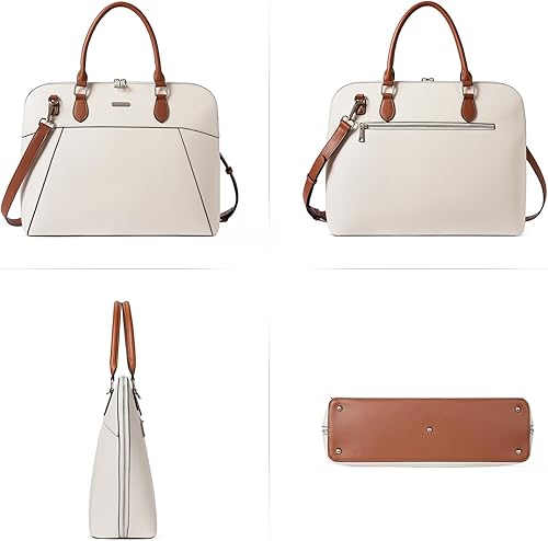 Miniatura 6 de CLUCI Maletín de cuero para mujer 15.6 pulgadas portátil de negocios vintage delgado bolso de hombro de las señoras