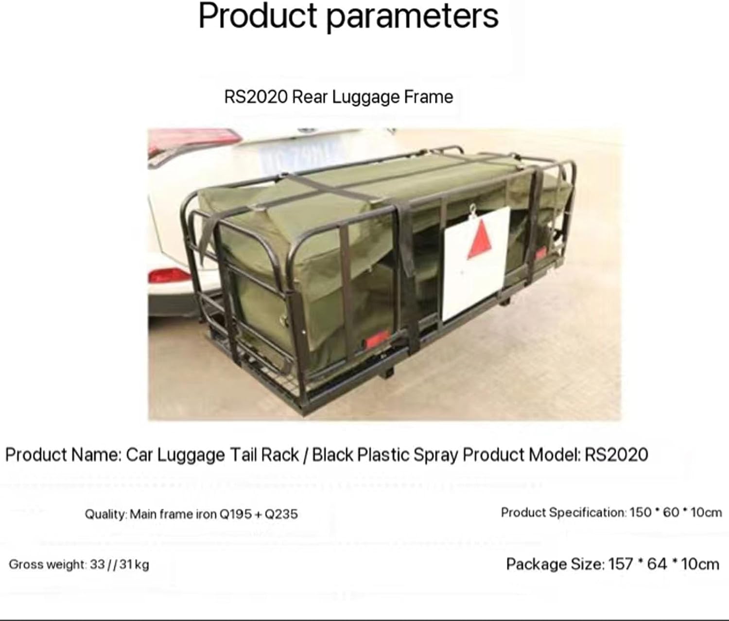 Hitch Mount Cargo Carrier Rack High Side 59" *24" *4" Folding Rear Luggage Basket Fits 2" Receiver for Car SUV Camping Traveling