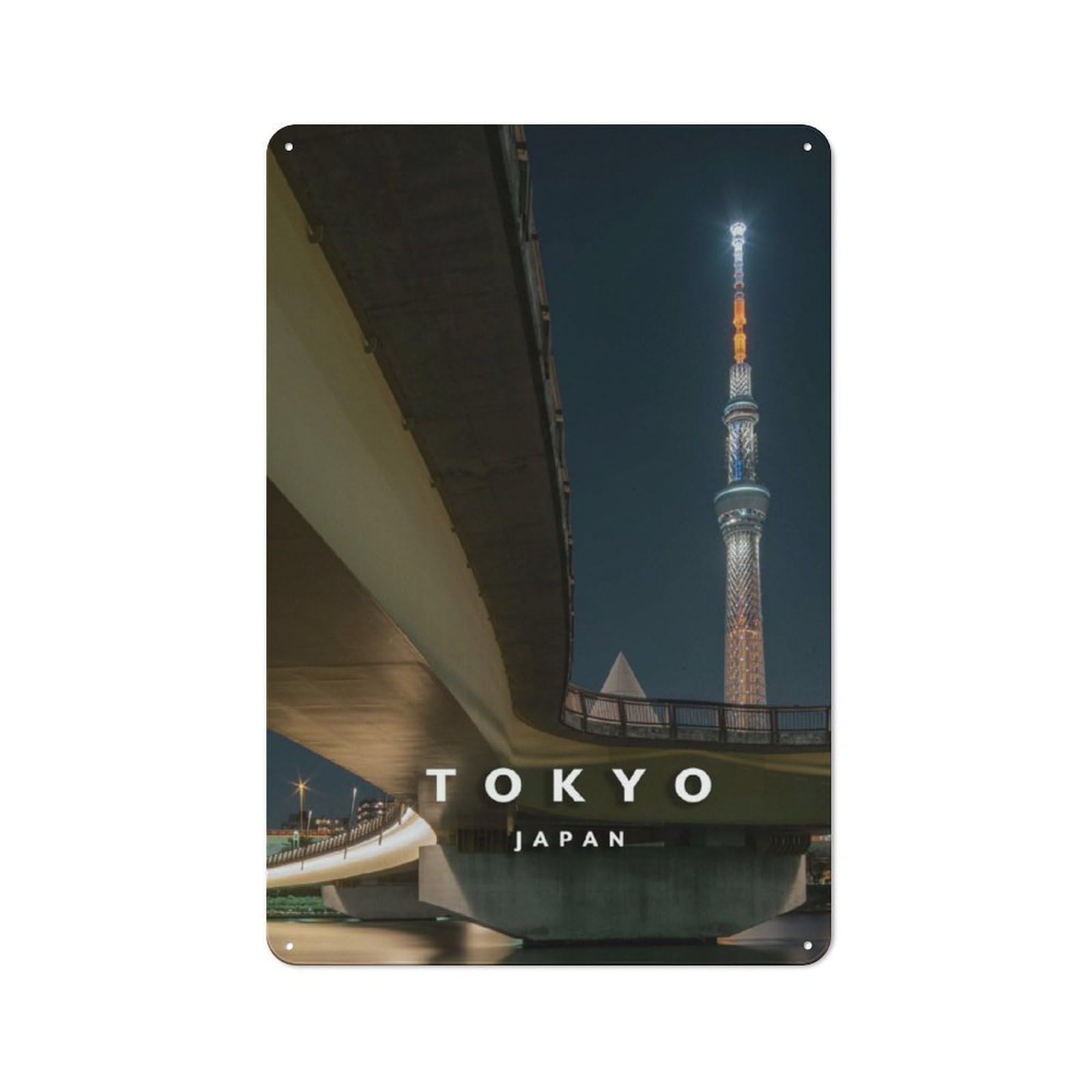 Junmoney Skytree Tower Vintage Metal Plaque 30X20cm For Man Cave Or Games Room, For An Autumn Update To Man Cave And Games Room
